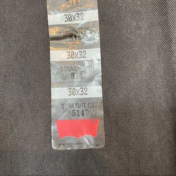 New Without Tags Mens Levi’s Straight‎ Fit 514 Dark Grey Jeans Size 30x32 - Picture 5 of 8